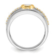 Sterling Silver Rhodium/Gold-tone CZ Ring