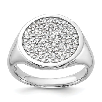 Sterling Silver Rhodium-plated Polished CZ Fashion Ring