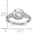 Sterling Silver Rhodium-plated CZ Halo Ring