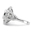 Sterling Silver Rhodium-plated Clear and Iridescent CZ Ring