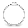 Sterling Silver Rhodium-plated Square CZ Ring