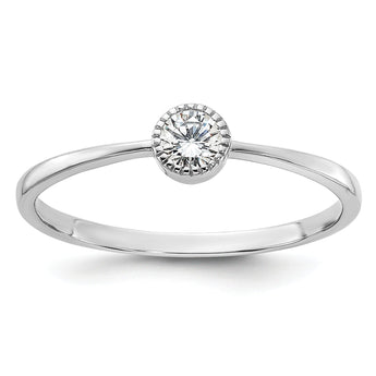 Sterling Silver Rhodium-plated CZ Ring