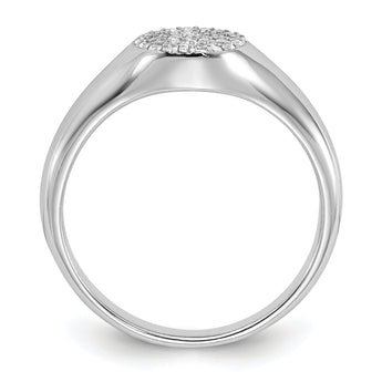 Sterling Silver Rhodium-plated Micro Pave CZ Ring