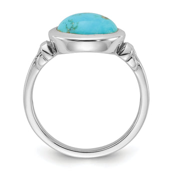 Sterling Silver Rhodium-plated Turquoise Ring
