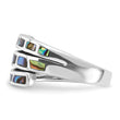 Sterling Silver Rhodium-Plated Polished Abalone Fancy Band Ring - Birthstone Company