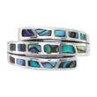 Sterling Silver Rhodium-Plated Polished Abalone Fancy Band Ring - Birthstone Company