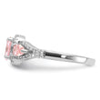 Sterling Silver Rhodium-plated Nano Crystal and CZ Ring