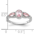 Sterling Silver Rhodium-plated Nano Crystal and CZ Ring