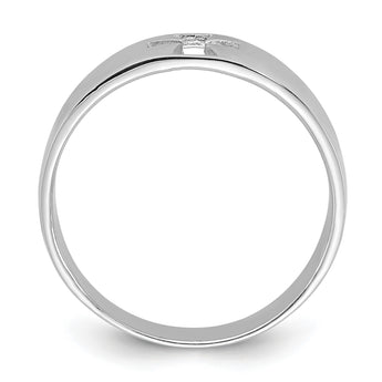 Sterling Silver Rhodium-plated Polished Cut-out Cross Ring - Birthstone Company