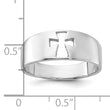 Sterling Silver Rhodium-plated Polished Cut-out Cross Ring