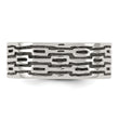Sterling Silver Polished Oxidized Patterned Men's Band Ring - Birthstone Company