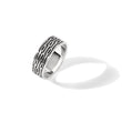 Sterling Silver Polished Oxidized Patterned Men's Band Ring - Birthstone Company