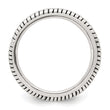 Sterling Silver Polished Oxidized Half Round Patterned Men's Ring
