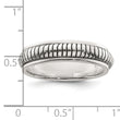 Sterling Silver Polished Oxidized Half Round Patterned Men's Ring, Size 11 - Birthstone Company