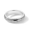 Sterling Silver Polished Oxidized Half Round Patterned Men's Ring, Size 11 - Birthstone Company