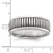 Sterling Silver Polished Oxidized Patterned Men's Ring - Birthstone Company