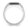 Sterling Silver Rhodium-plated Polished Black Onyx Men's Ring