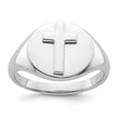 Sterling Silver Rhodium-plated Polished Cross Men's Ring