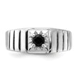 Sterling Silver Rhodium-plated Black Onyx Men's Ring