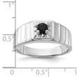 Sterling Silver Rhodium-plated Black Onyx Men's Ring - Birthstone Company