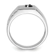 Sterling Silver Rhodium-plated Black Onyx Signet Men's Ring