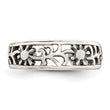 Sterling Silver Antiqued Floral Toe Ring