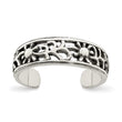 Sterling Silver Antiqued Floral Toe Ring