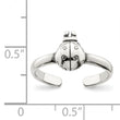Sterling Silver Antiqued Ladybug Toe Ring