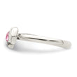 Sterling Silver Antiqued Pink CZ Dolphin Toe Ring