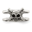 Sterling Silver Antiqued Skull Toe Ring