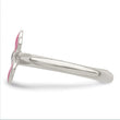 Sterling Silver Pink Enameled Floral Toe Ring