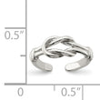 Sterling Silver Love Knot Toe Ring