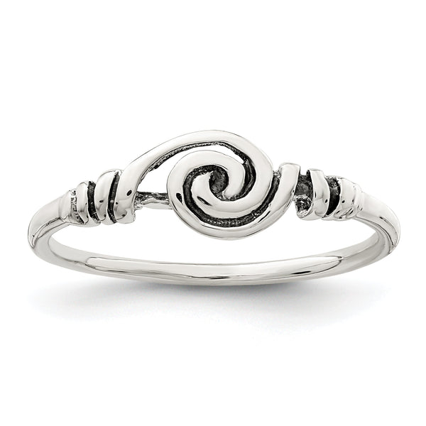 Sterling Silver Antiqued Swirl Ring