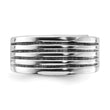 Sterling Silver Polished & Antiqued Ribbed Ring