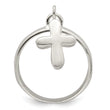 Sterling Silver Solid Cross Dangle Ring