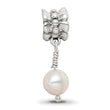 Sterling Silver Pink Freshwater Pearl Dangle Bead with Antiqued Finish