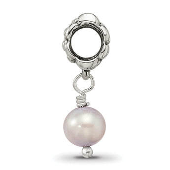 Sterling Silver Freshwater Cultured Pearl Dangle Bead with Antiqued Finish