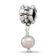 Sterling Silver Freshwater Cultured Pearl Dangle Bead with Antiqued Finish