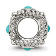 Sterling Silver 4-Stone Turquoise Antiqued Bead