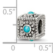 Sterling Silver 4-Stone Turquoise Antiqued Bead