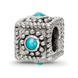 Sterling Silver 4-Stone Turquoise Antiqued Bead