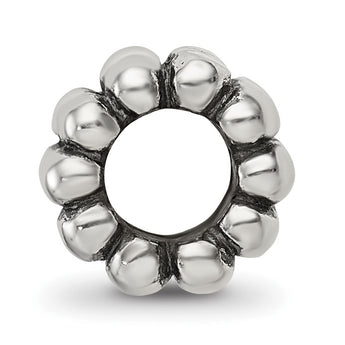 Sterling Silver 925 Polished Bali Bead with Solid Casted Design - Birthstone Company