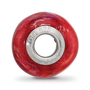 Sterling Silver 925 Ceramic Bead with Orange Pink Gradient Elegant Finish- Test