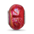 Sterling Silver 925 Ceramic Bead with Orange Pink Gradient Elegant Finish- Test