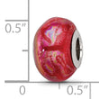 Sterling Silver 925 Ceramic Bead with Orange Pink Gradient Elegant Finish- Test