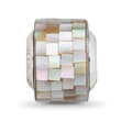 Sterling Silver Mother of Pearl Mosaic Bead with Natural Grey Accents