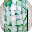 Sterling Silver 925 Green Mother of Pearl Mosaic Bead Elegant Natural Finish