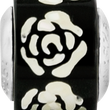 Sterling Silver 925 Mosaic Bead with Black/White Mother of Pearl
