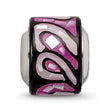 Sterling Silver 925 Mosaic Bead with Purple Mother of Pearl Stone