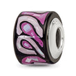 Sterling Silver 925 Mosaic Bead with Purple Mother of Pearl Stone